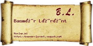 Basmár Lóránt névjegykártya